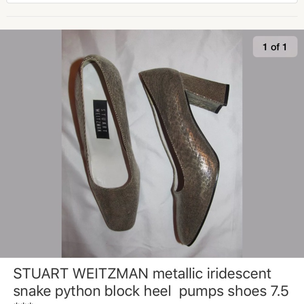 Stuart Weitzman Iridescent Metallic Snake Shoes - image 1